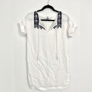 Old Navy - White V-Neck Tunic Style Summer Dress